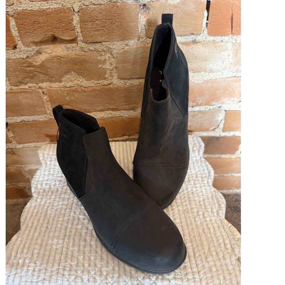 NWOT Sorel Evie Chelsea Wedge Boots Women’s 10 Waterproof Leather NL3816-010
